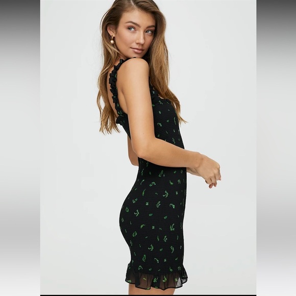 Wilfred Luella Smocked Ruffle Bodycon Mini Dress - Picture 3 of 9